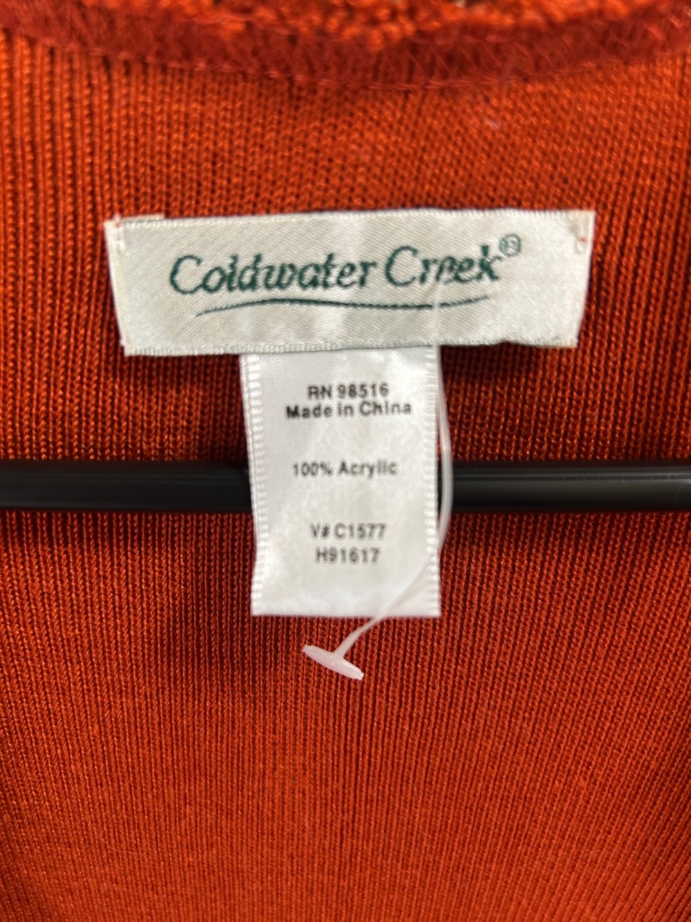 Coldwater Creek Burnt Orange Fringe Open-Front Poncho - Picture 2 of 3